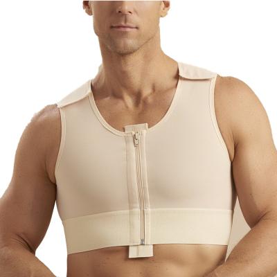 China QUICK DRY Hot Soft Reduced Men Stomach Tummy Slimming Underwear Slim Body Compression Man Shaper Vest With Zipper Hook And Eye for sale