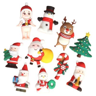 China Plastic Christmas Cake Decorating Plug-in Santa Claus Elk Snowman Christmas Tree Socks Dress Up Ornaments for sale