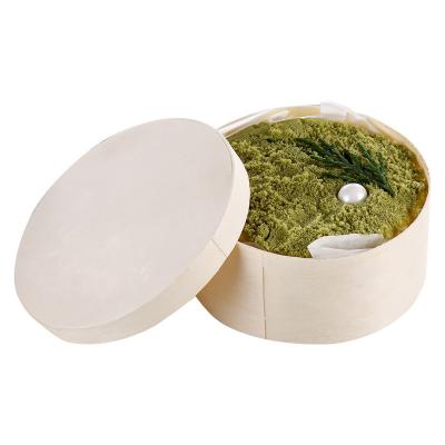 China Camulon Recyclable Biodegradable Wood Round 4 Inch Double Cheesecake Packaging Box Baked Soymilk Box for sale