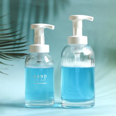 China Luxury Refillable Lotion Pump Bottle 250ML 350ML Foam Soap Dispenser Pump Glass Lotion Bottle Foam Pump Bottle for sale