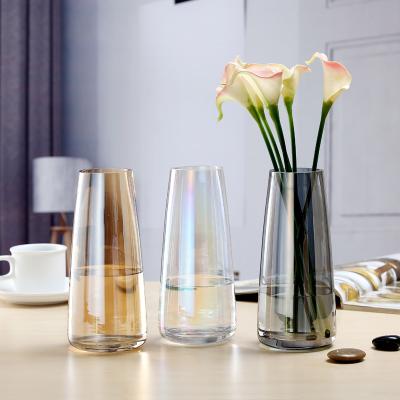 China Modern minimalist colorful crystal glass vases for home deco for sale