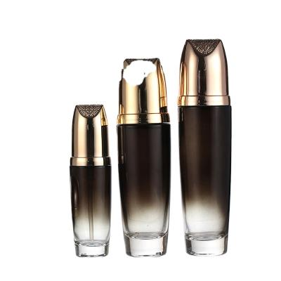 China Luxury Cosmetic Eco Friendly Personal Care Packaging Jar Containers Glass Bottles For Emulsion, Foundation, Lotion, Cleanse, Liquids for sale