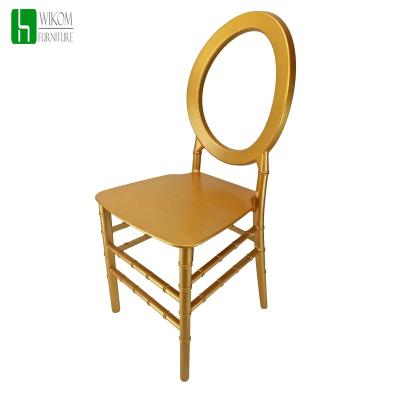 China High Stacking Capacity Round Back Rose Gold Wedding Plastic Banquet Chair Dining Chair for sale