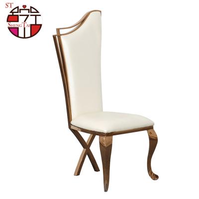 China Modern Vintage Hotel Wedding And Event Furniture Metal Stainless Steel Chair High Quality Gold Dining Chairs for sale