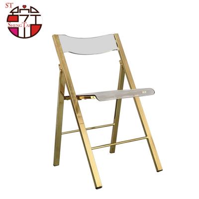 China Cheap Detachable Cover Golden Wedding Chair Garden Stainless Steel Folding Chair Hot Selling Outdoor Folding Chair for sale