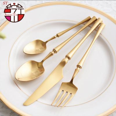 China (Other)Adjustable Gold Plated Spoons And Forks Stainless Steel Kids Cutlery Set Cutlery Flatware Set For Wedding for sale