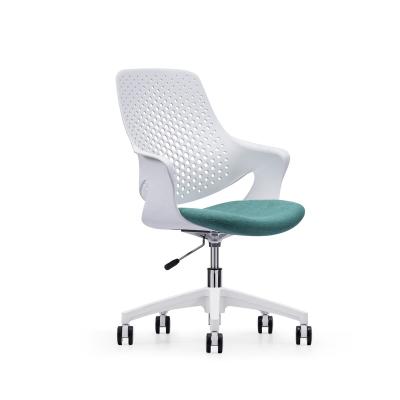 China Adjustable Modern Commercial High Quality White Plastic Chair Furniture Computer Office Chair Mobile Office Chair (Height) for sale