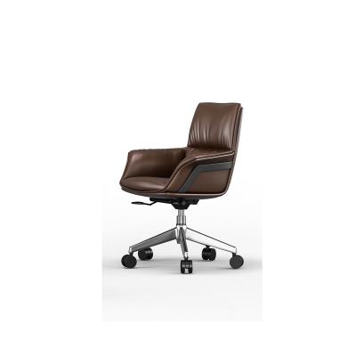 China (Height) mid-back adjustable leather chair office manager luxury synthetic meeting chair for sale