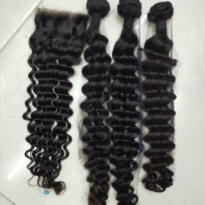 China Loose Curl Shine Looking Thick Ends Cheap Peruvian Hair Extension With Lace Frontal Closure for sale