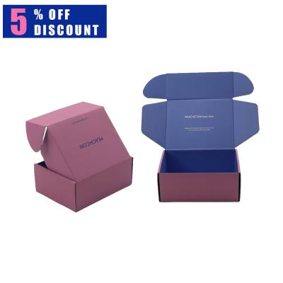 China Small Recyclable Pink Corrugated Cardboard Folding Mailer Packing Cardboard Shipping Custom Logo Packaging Paper Gift Boxes For Clothing for sale