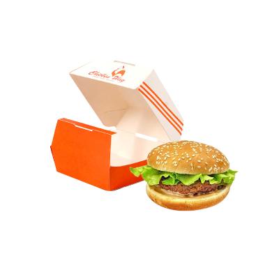 China Custom Recyclable Biodegradable Biodegradable Cardboard Pizza Sandwich Sugarcane Wrapping Food Paper Hamburger Box for sale