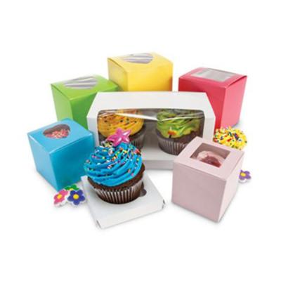 China Recyclable Package Folding Folding Printed Custom Mini Clear Packaging Cupcake Paper Box for sale