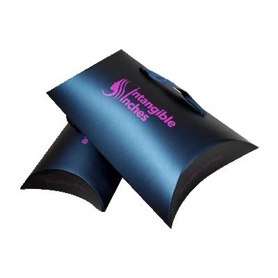 China Recyclable Corrugated Cosmetic Package Packing Custom Printed Black Ribbon Pillow Wig Hair Packaging Box for sale