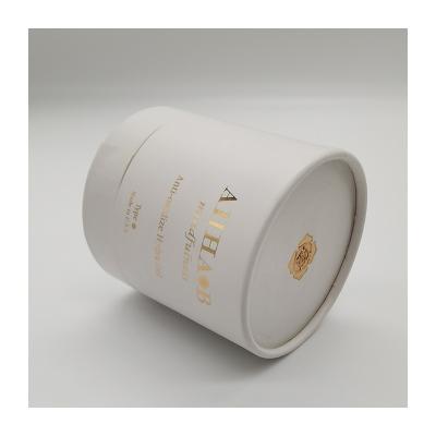 China Recyclable Luxury White Cosmetic White Candle Bottle Custom Logo Cylinder Paper Cylinder Wrapping Paper Round Packing Gift Box With Lid for sale