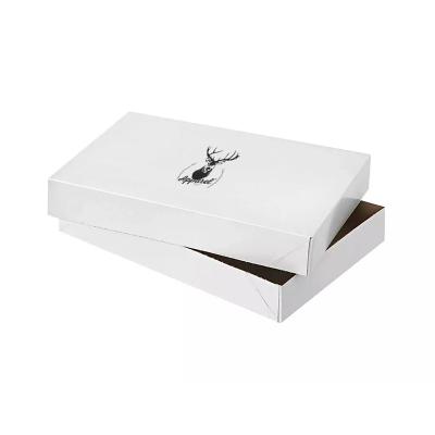 China Recyclable Black Ribbon Printed Shoe Pink Cardboard White Shirt Custom Logo Packaging Apparel Paper Box for sale