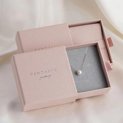 China Product Packaging Pink Mounted White Drawer Magnetic Display Packaging Chain Necklace And Ring Paper Custom Packaging Gift Boxes For Jewelry for sale