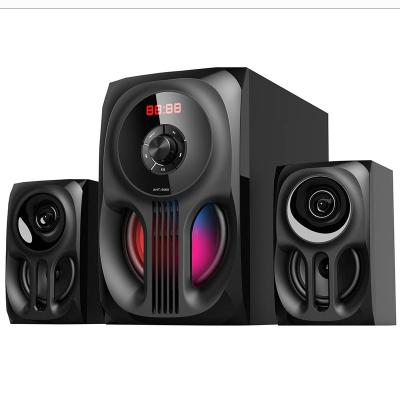 China 2.1 LED Flashing Light Subwoofer Home Theater Active Speaker System Powerful Luxury Noise Professional Wooden BT Speakers for sale