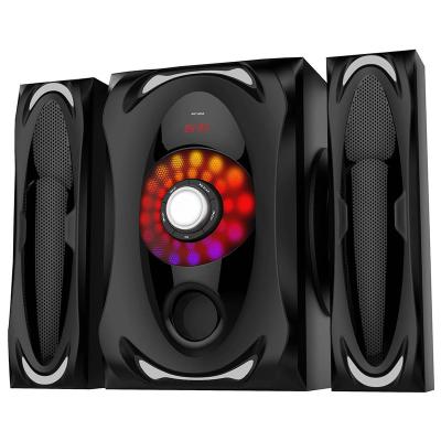 China LED Flashing Light Home Theater System 2.1 Channel With BT Function Wooden Surround - Subwoofer Sound Speaker Systems for sale