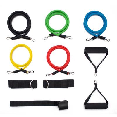 China Latex/TPR Sports Elastic Band Exercise Fitness Resistance Band 11pcs Tube Set High Quality for sale