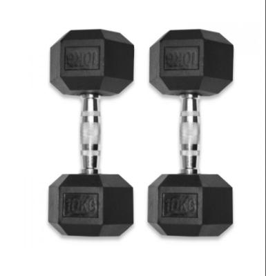 China Durable Factory Hex Dumbbell Set Rubber Weightlifting Fitness Equipment Exercise Book Hexagon Dumbbell for sale