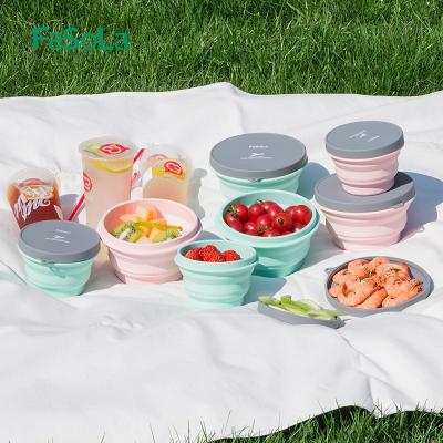 China Modern FaSoLa 1000ml travel folding silicone bowl platinum silicone outdoor use food grade for sale