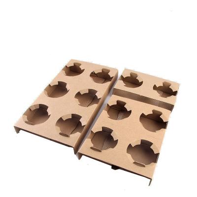 China Qianheng Disposable Custom Corrugated Tray Paper Cup Holder Takeout Tray 2 4 6 Cups Paper Cups Carrier For Carry Coffee Or Tea for sale