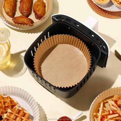 China Qianheng Waterproof Wholesale Unbleached Greaseproof Disposable Round Non-Stick Air Fryer Liners Parchment Paper for sale