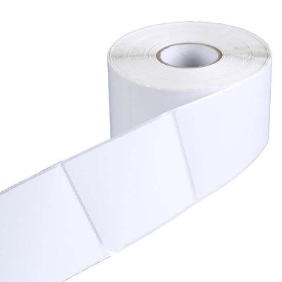 China Qianheng 4x4 100x100mm Waterproof Blank Blank Direct Printer Material Top Coated Self Adhesive Thermal Transfer Label for sale