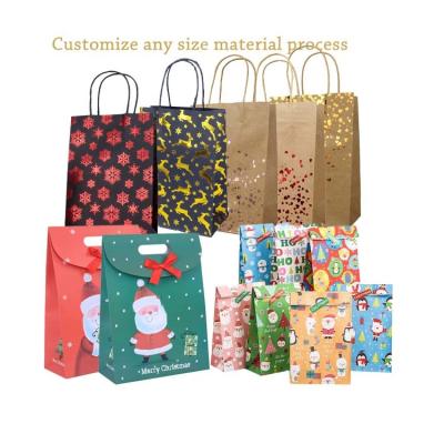 China Qianheng Reusable Reusable Christmas Paper Bag Kraft Paper Bags, Reusable Papel Bolsas Shopping Paper Bags Logo Printed for sale