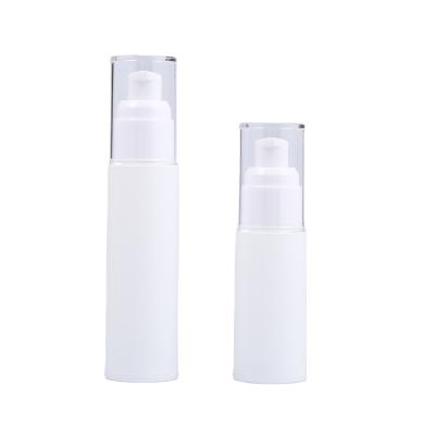 China Wholesale Cosmetic Packaging 30ml 50ml Pure White Lotion Airless Bottle for sale