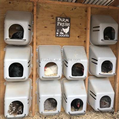 China Cultivate OUCHEN Plastic Single Hole Chicken Cage Nesting Box for Chicken House Bird Nest for sale