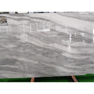 China Modern Sky Effect Porcelain 600x1200 Gloss Light Gray Precut New Design White Look Stair Tile Marble for sale