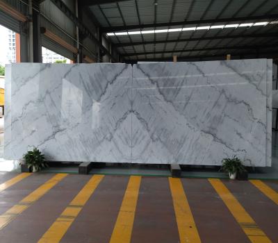 China Bookmatched Bookmatched Modern Chinese White Marble Slab Tile For Wall for sale