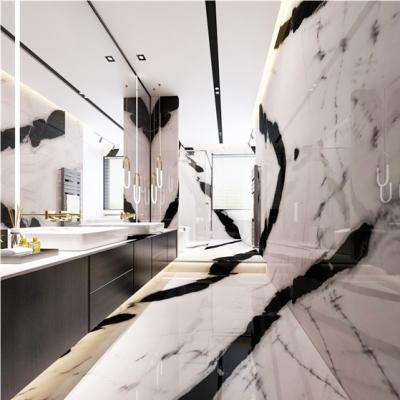 China Modern Porcelain Sintered Slab Tile 600 Mm Stone Quartz Panda White Marble By 1200 for sale