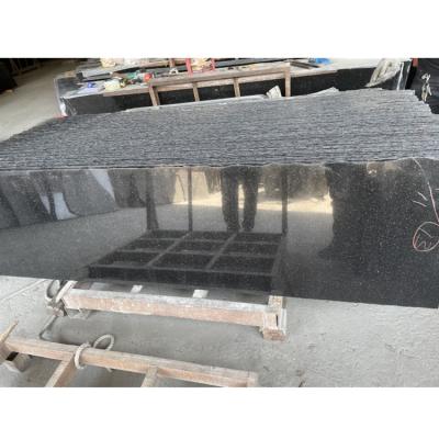 China Modern Factory Direct Polished Black Galaxy Granite India Tile Prices Cheap Black Granite Table Tops for sale