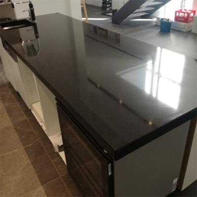 China Modern Ready To Ship Cheap Black Galaxy Quartz Slabs For Dark Blue Quartz Countertops for sale