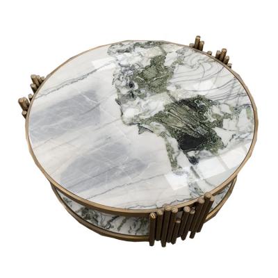 China Modern Green Modern Marble Top Coffee Table Field Natural Marble Table Tops for sale