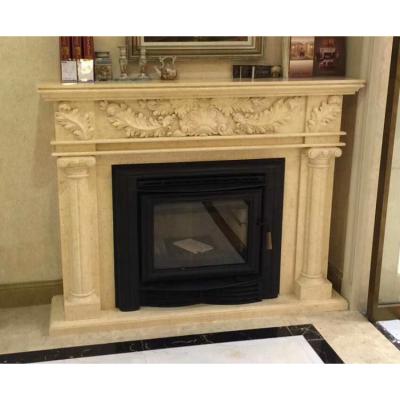 China Real Cover Shelf Traditional Wholesale Carerra Mantel Indoor Used Antique Stone Fireplace China Marble Surround for sale