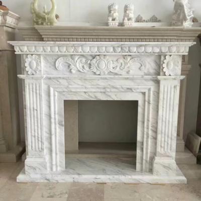 China High Quality Traditional Black And White Stone Design Faux Limestone Georgian Marble Fireplace Mantel Decoration for sale