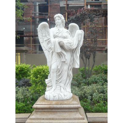 China Large Modern Stone Garden Sculpture Art Playing Statue Of Beautiful Girl Marble for sale