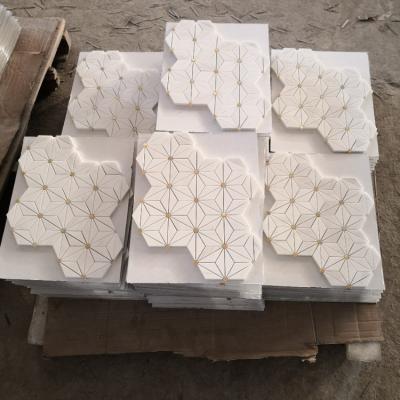 China 2021 New Parquet Backsplash Church Mosaic Showroom Slab Medallion Handmade Marble for sale