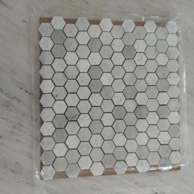 China Wholesale Parquet Arabesque Slab Kitchen Waterjet Marble Natural Stone Mosaic For Craft for sale