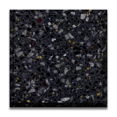 China Modern Artificial Stone Eco Black Color Matte Polished Cement Terrazzo Floor Marble Tiles For Decor for sale