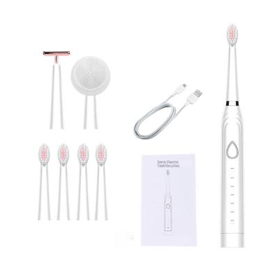 China Battery Operated 3 In 1 Electric Brush For Brushing Teeth Washing Face Facial Smart Electric Toothbrush for sale