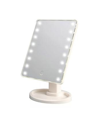 China Lighted Lighted Mirror 16 Square Dimmable LED Makeup Lights Touch Screen Cosmetic Mirror 360 Degree Rotating Tool Cosmetic Mirror Light for sale