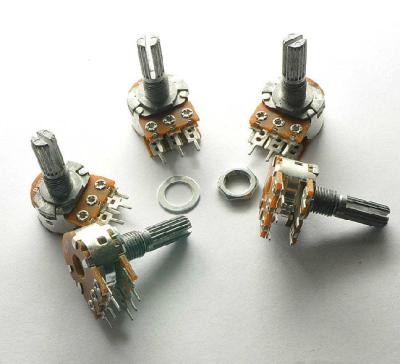 China WH148 Double Potentiometer B1M B504 1M Handle Length 25mm WH148 Ohms for sale