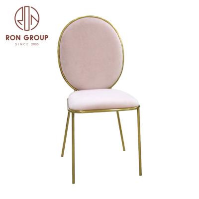 China Modern Design Modern Stainless Steel Gold Comfortable Hotel Dining Accent Chair for sale