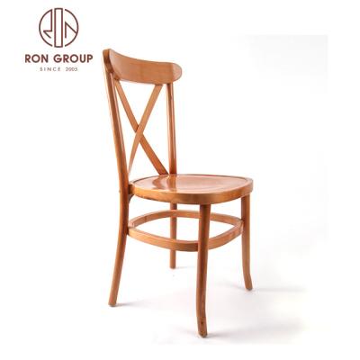 China Wedding And Party Supplies Wooden Chairs Modern Cross Back Modern Wooden Chair for sale