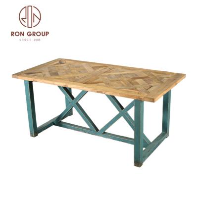 China Solid Wood Modern Dining Table Restaurant Furniture (Other) Wholesale Old Classic Rectangular Elm Adjustable for sale