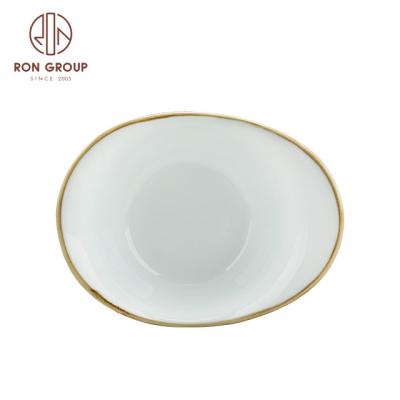 China Ceramic Wholesale Price Simple Design Viable Hot Selling Unique Salad Bowl for sale